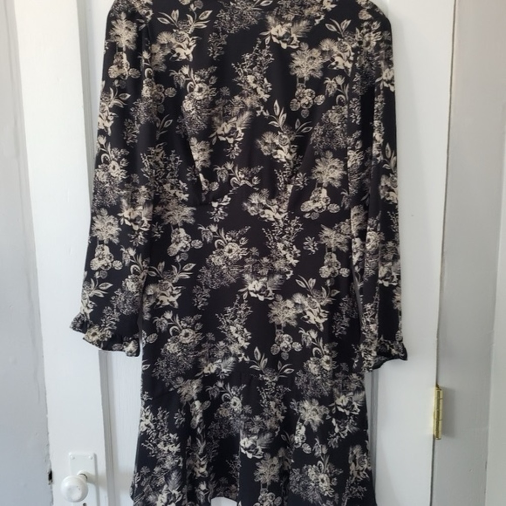 RW & Co Floral Printed Long Sleeve Midi Dress Sz 4 NWT
